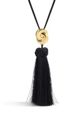 Luv AJ The Solstice Knot Tassel Necklace in Gold/Black at Nordstrom