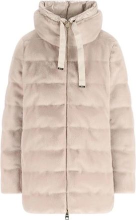 Herno Gewatteerde jas met hoge kraag - Dames - Winterjassen - Beige - S - Nylon - Jassen