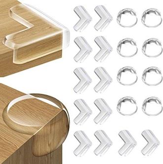OEM 20 Protectores Transparentes Para Esquinas Y Bordes, Para Beb&eacute;s Y Ni&ntilde;os, Autoadhesivos, De Pvc Suave, Para Mesas Y Muebles
