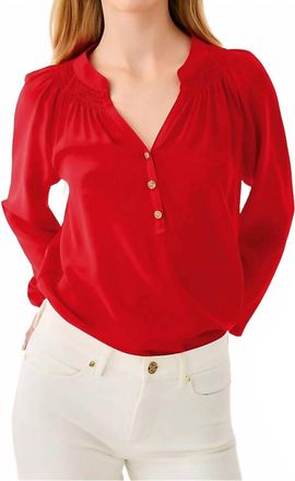 Lilly Pulitzer Elsa Silk Top In Cranberry Red