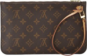 Louis Vuitton Brown Monogram Coated Canvas Neverfull Pouch Nm Mm (Authentic Pre-Loved)