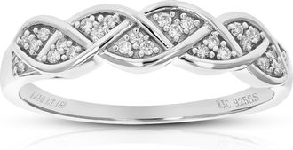 Vir Jewels 1/10 cttw Lab Grown Diamond Wedding Band in Sterling Silver For Women