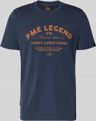 PME Legend Regular Fit T-Shirt mit Logo-Print in Dunkelblau, Gr&ouml;&szlig;e XXXL