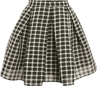 Maje Geruite plooirok - Zwart