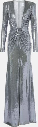 Alex Perry Sequined gathered gown