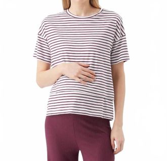 Ripe Claudette Nursing Tee In White/maroon
