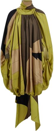 Ferragamo Abito in seta con stampa - Verde