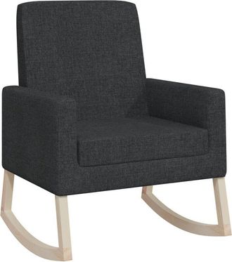 vidaXL Silla Mecedora De Tela Negra Vidaxl