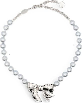 Shushu/Tong Bow-pendant Faux-pearl Necklace