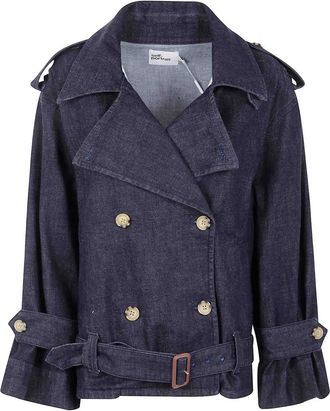 Self Portrait Denim Trench Jacket