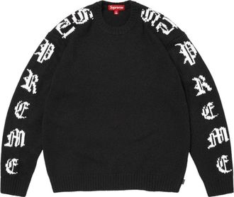 SUPREME SS26 Old English Sleeves Sweater Black SUP-SS26-059-BLK