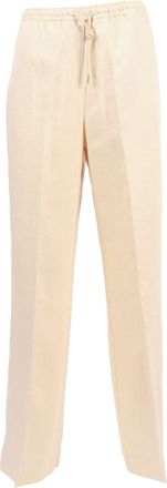 BRIGLIA 1949 Relaxed Straight Leg Linen Straight-Leg Pants