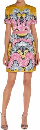 Mary Katrantzou Colbert Dress In Rocaille Lace Rose
