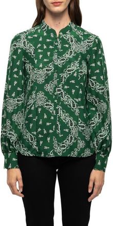 Zadig&Voltaire Twina Silk Bandana Shirt in Meadow at Nordstrom, Size X-Small