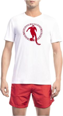 Dirk Bikkembergs Heren T-shirt met korte mouwen en ronde hals - Heren - T-shirts - Wit - S - Katoen - Tops