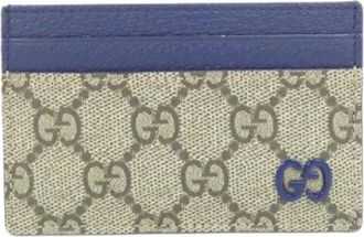 Gucci Pre-owned Wallets, male, Multicolor, Size: ONE SIZE Pre-owned GG Supreme Canvas Leather Card Case
