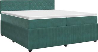 vidaXL Cama Box Spring Con Colch&oacute;n Verde Oscuro 200 X 200 Cm Vidaxl