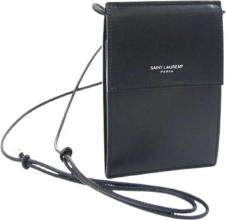 Saint Laurent Pre-owned Cross Body Bags, female, Black, Size: ONE SIZE Pre-owned Leather Shoulder Bag
