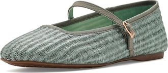 Birdies Hummingbird Mary Jane Raffia Womens Dress Flat Shoes Seafoam Raffia : 7.5 M