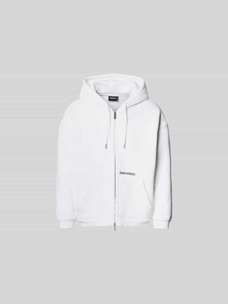 Dsquared2 Oversized Sweatjacke aus Baumwoll-Mix in Weiss, Gr&ouml;&szlig;e XL