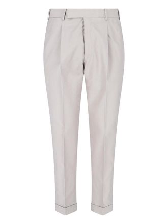 Pantaloni Torino Grey Tailored Pleated Virgin Wool Trousers