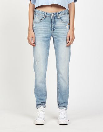 Gang 5-Pocket-Jeans GANG 94ADELA, Damen, Gr. 26, N-Gr, destroyed soft blau, Denim/Jeans, Obermaterial: 97% Baumwolle, 2% Elastomultiester, 1% Elasthan, nor