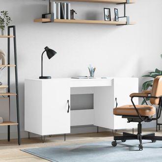 vidaXL Escritorio Madera De Ingenier&iacute;a Blanco 140x50x75 Cm Vidaxl