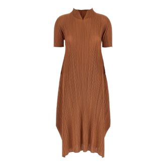 Issey Miyake Monthly Colors : March Dress - female - Issey Miyake - Midi Dresses - Brown - L - Dresses