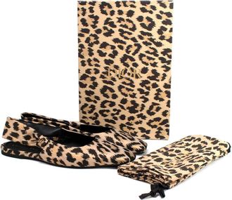 Dior Leopard Print Mizza Slingback Flats Size 39