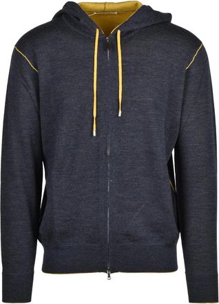 KANGRA Grey Merino Wool Knit Cardigan