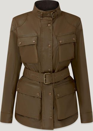 Belstaff Trialmaster Jacket Womens Waxed Cotton Dark Earth Size UK 10