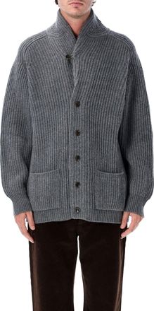 Filson Vertical Ribbed Wool Cardigan with Shawl Collar