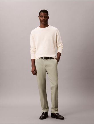 Calvin Klein Mens Cotton Stretch Slim Trousers - Green - 29W x 30L