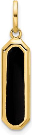 Diamond2Deal 14k Yellow Gold with Black Enamel Polished Pendant