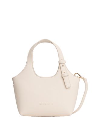 Tommy Hilfiger Womens Logo Mini Tote,SOFT CREAM One Size