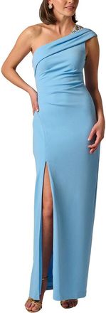 Adrianna Papell One Shoulder Stretch Crepe Gown