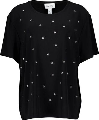 Joseph Ribkoff Tops, Dames, Zwart, 2Xl, Zwart T-shirt Stijl 253203