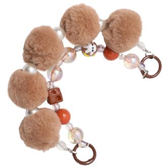 Generic Catena decorativa per borsetta, ornamento per borsa a doppia catena, fatta a mano, con perline per borsa per adolescenti, borsa scolastica, donna