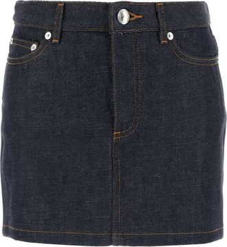 A.P.C. Denim Mini Rok - Dames - Spijkerrokken - Blauw - XS - Denim - Rokken