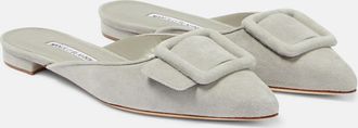 Manolo Blahnik Maysale suede mules