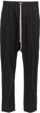 Rick Owens Drawstring Long Pantaloni Nero-Uomo