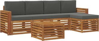 vidaXL Conjunto De Sof&aacute;s De Exterior 6 Uds. Natural Y Antracita Vidaxl