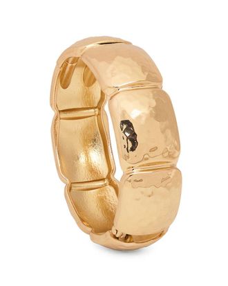 Saachi Saachi Gilded Hammered Hinged Cuff Bracelet