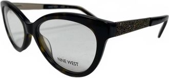 Nine West Womens Nw5077 Cat Eye Eyeglasses In Shinny Black