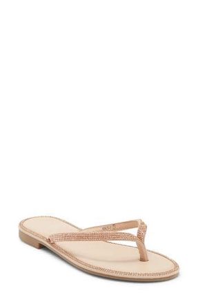 Top Moda Haiti Rhinestone Embellished Flip Flop in Rose Gold Pu at Nordstrom Rack, Size 5.5