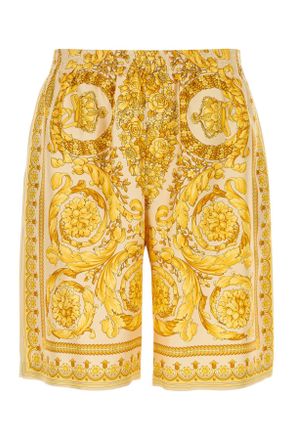 Versace Printed Silk Bermuda Shorts