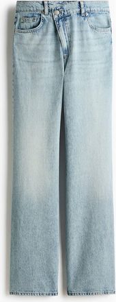 H&M Straight Leg High Waist Jeans in Light Denim Blue at Nordstrom, Size 10