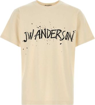 J.W.Anderson Jw Anderson Melange Ivory Cotton T Shirt
