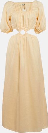 Faithfull The Brand Faithfull The Brand Orange Linen Cut-Out Trianita Maxi Dress
