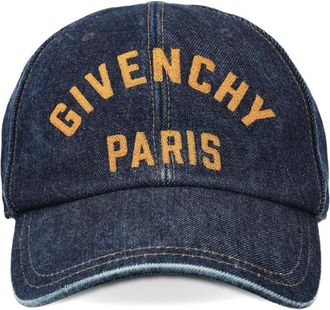 Givenchy Cappello da baseball denim con lgoo ricamato - Blu